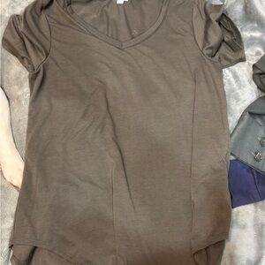 LuLaRoe V-Neck Brown Women's Top